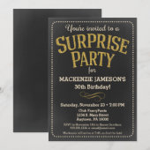 Chalkboard Surprise Party Invitation Homme ou Femm (Devant / Derrière)