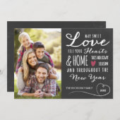 Chalkboard Sweet Love Carte photo de vacances (Devant / Derrière)