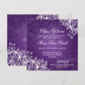 Chalkboard Swirls Graduy Party Paars Kaart (Voorkant / Achterkant)