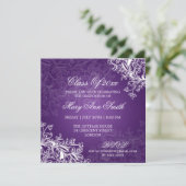 Chalkboard Swirls Graduy Party Paars Kaart (Staand voorkant)