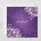 Chalkboard Swirls Graduy Party Paars Kaart (Achterkant)