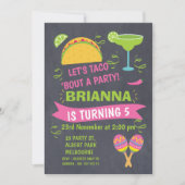 Chalkboard Taco Fiesta Invitation Anniversaire (Devant)