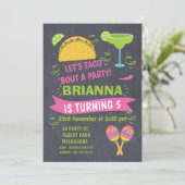 Chalkboard Taco Fiesta Invitation Anniversaire (Debout devant)