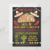 Chalkboard Taco Invitation du 2° anniversaire (Devant)