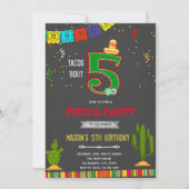 Chalkboard tacos 5 anniversaire invitation (Devant)
