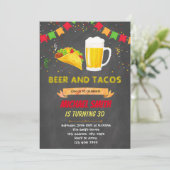 Chalkboard tacos invitation anniversaire bière (Debout devant)