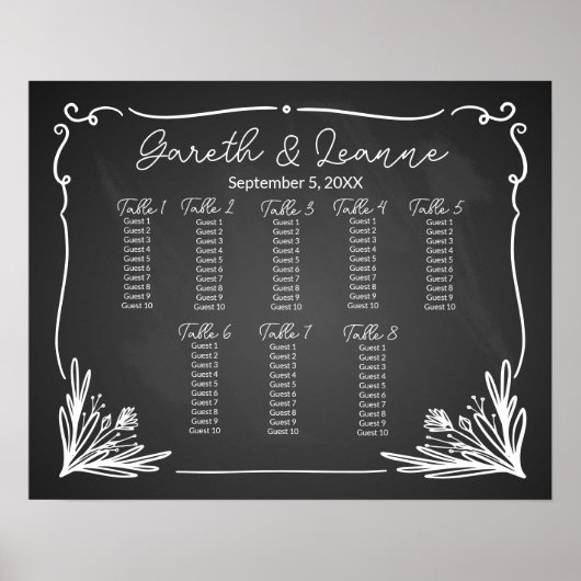 Chalkboard-tafel bruiloft poster (Voorkant)