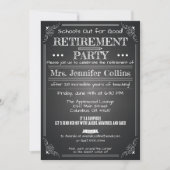 Chalkboard Teacher Retirement Party Invitation (Devant)
