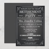 Chalkboard Teacher Retirement Party Invitation (Devant / Derrière)