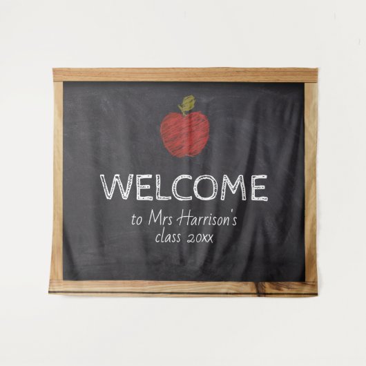 Chalkboard Teacher School Klaslokaal Achtergrond T Wandkleed (Voorkant (horizontaal))