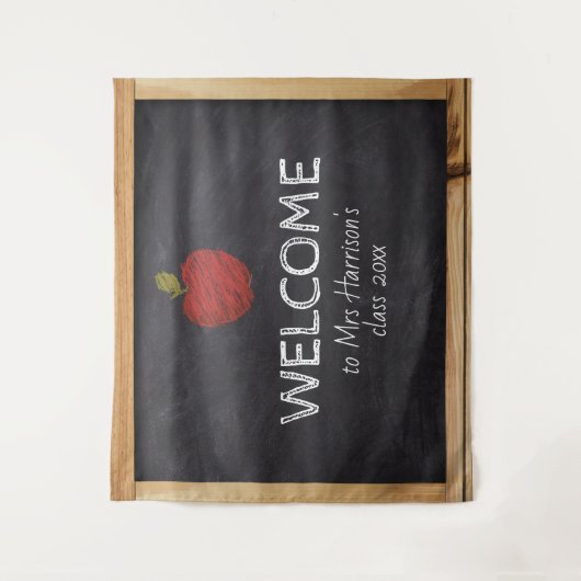 Chalkboard Teacher School Klaslokaal Achtergrond T Wandkleed (Voorkant)