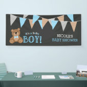Chalkboard Teddy Bear Boy Baby shower Spandoek (Beurs)