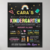 Chalkboard Terug naar school Eerste dag Teken Poster (Voorkant)