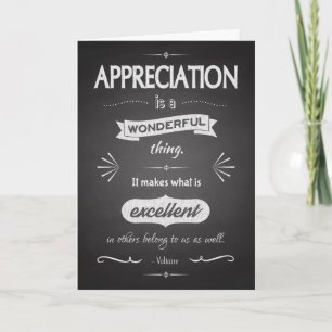 Chalkboard Thank You Card met Waardering Quote Bedankkaart