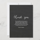 Chalkboard Thank You Script Wedding Couple Photo (Achterkant)