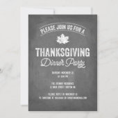 Chalkboard Thanksgiving-binnenpartijuitnodiging Kaart (Voorkant)