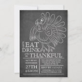 Chalkboard Thanksgiving Dag Diner Invitation Kaart (Voorkant)