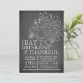 Chalkboard Thanksgiving Day Diner Invitation (Debout devant)