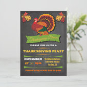Chalkboard Thanksgiving dineruitnodigingen Kaart (Staand voorkant)