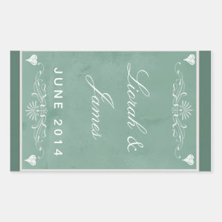 Chalkboard thema met harten rechthoekige sticker