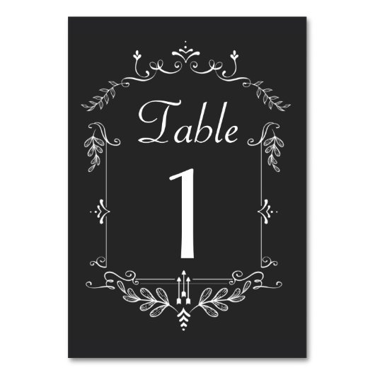 Chalkboard Theme Table Number cards Kaart (Voorkant)