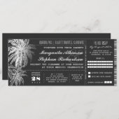 Chalkboard ticket bestemming bruiloft uitnodiginge kaart (Voorkant / Achterkant)