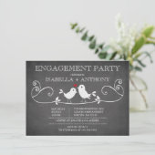  Chalkboard Tortelduifjes ENGAGEMENT Party Kaart (Staand voorkant)