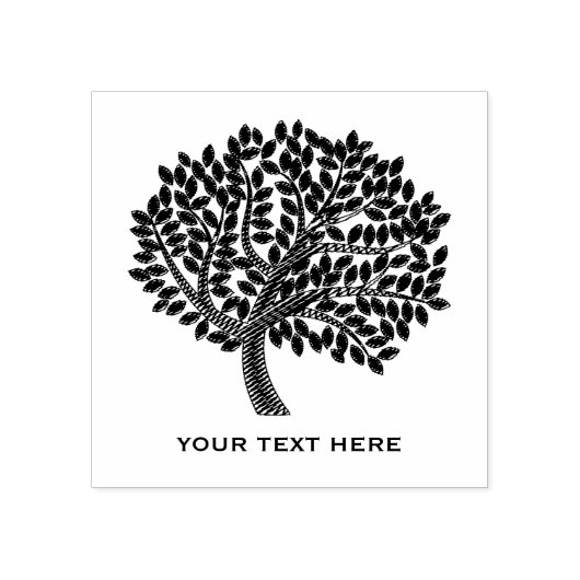 Chalkboard Tree Silhouette Rubberstempel (Afrduk)