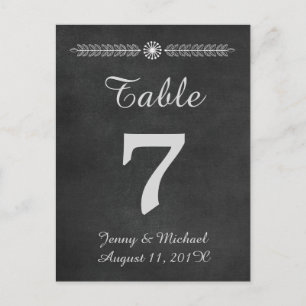 Chalkboard Trouwtafel Nummer Briefkaart