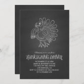 Chalkboard Turkije Thanksgiving Party Kaart (Voorkant / Achterkant)