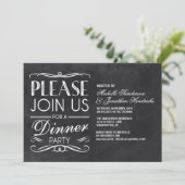 Chalkboard Typografie | Binnenpartij uitnodigen Kaart (Staand voorkant)