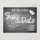 Chalkboard Typografie Bruiloft Aankondiging (Voorkant)