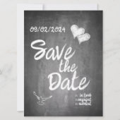 Chalkboard Typografie Bruiloft Aankondiging (Voorkant)