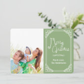 Chalkboard Typografie Merry kerstkaart (Staand voorkant)