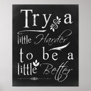 Chalkboard Typografie Motivatie afdrukken Poster