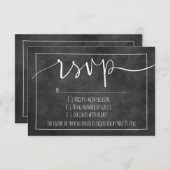 Chalkboard-typografie rsvp-trouwreactiekaarten RSVP kaartje (Voorkant / Achterkant)