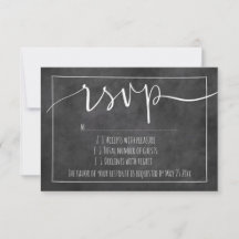 Chalkboard-typografie rsvp-trouwreactiekaarten