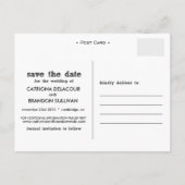 Chalkboard Typografie Save the Date Briefkaart (Achterkant)