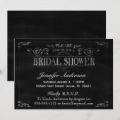 Chalkboard Typography Bridal Shower Invitation Kaart (Voorkant / Achterkant)