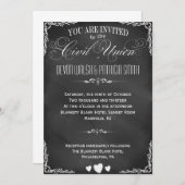 Chalkboard Typography Civil Union Invitation Kaart (Voorkant / Achterkant)