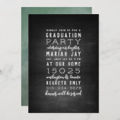 Chalkboard Typography Graduation Party Kaart (Voorkant / Achterkant)