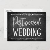 Chalkboard Typography Postponed Wedding Kaart (Voorkant / Achterkant)
