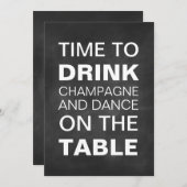 Chalkboard Typography Wedding Shower Invitation Kaart (Voorkant / Achterkant)