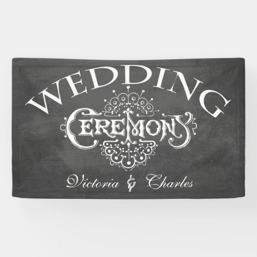 Chalkboard  Typography Wedding Spandoek (Horizontaal)