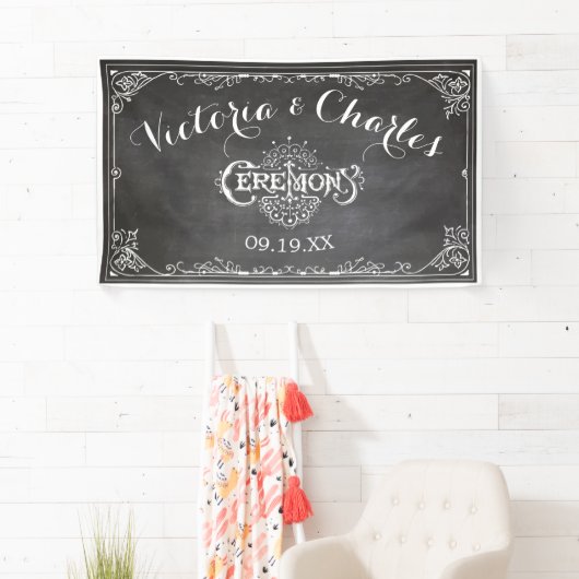 Chalkboard  Typography Wedding Spandoek (Insitu)