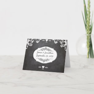 Chalkboard Typography Weddings Bedankkaart