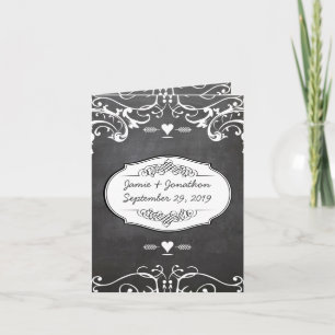 Chalkboard Typography Weddings Bedankkaart