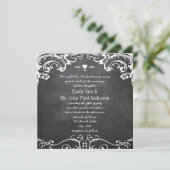 Chalkboard Typography Weddings Kaart (Staand voorkant)