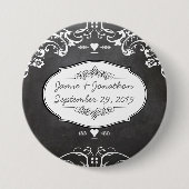 Chalkboard Typography Weddings Ronde Button 7,6 Cm (Voorkant)