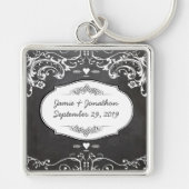 Chalkboard Typography Weddings Sleutelhanger (Voorkant)